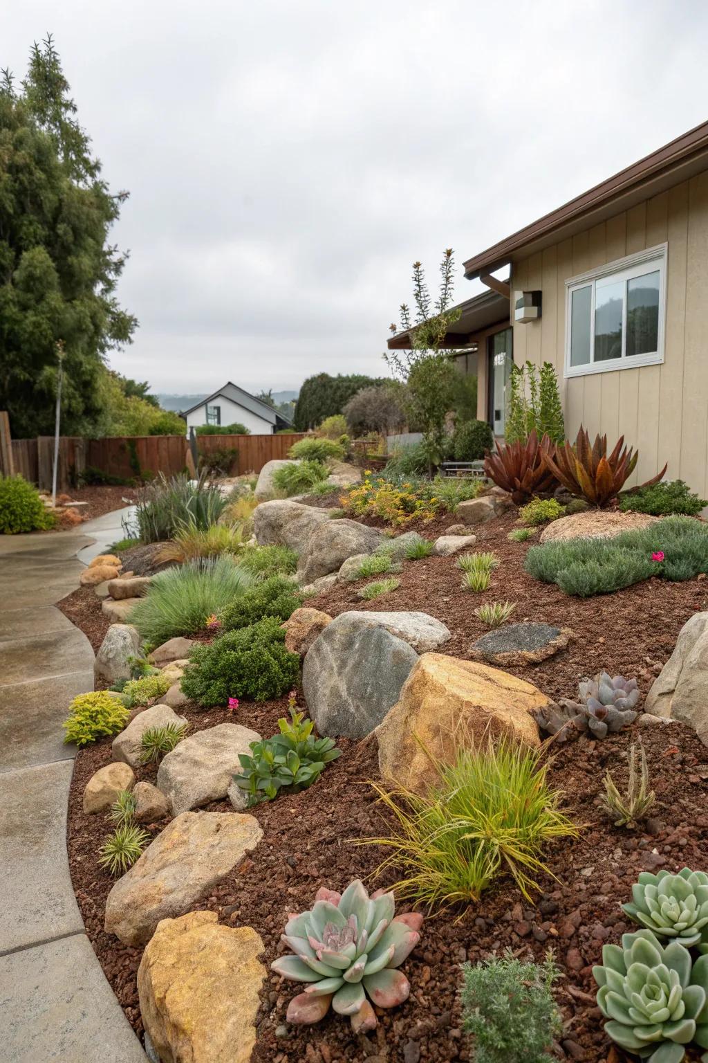 A calming rock garden that invites peace and reflection.