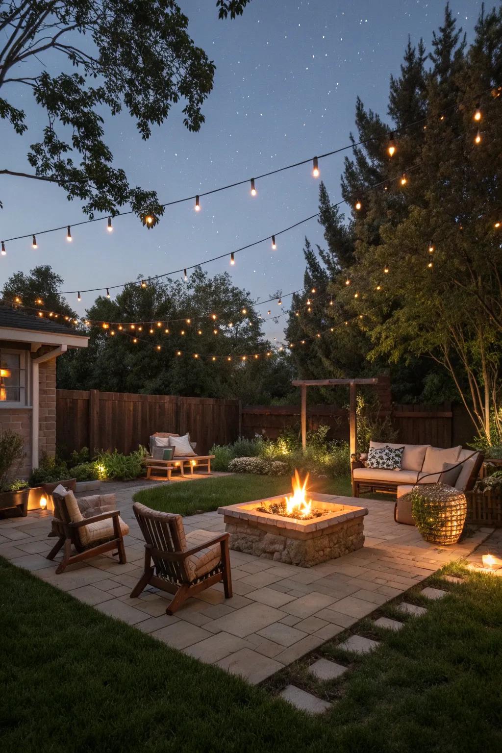 Extend your garden's usability with a welcoming fire pit.