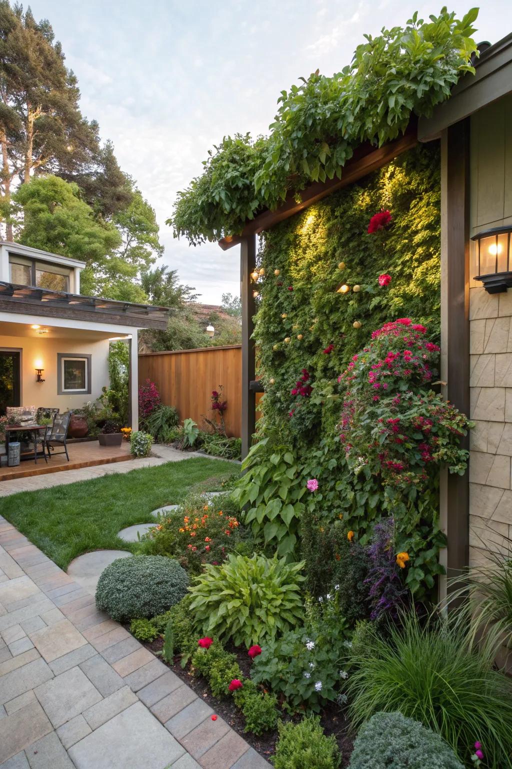 Add lush greenery with a space-saving vertical garden.