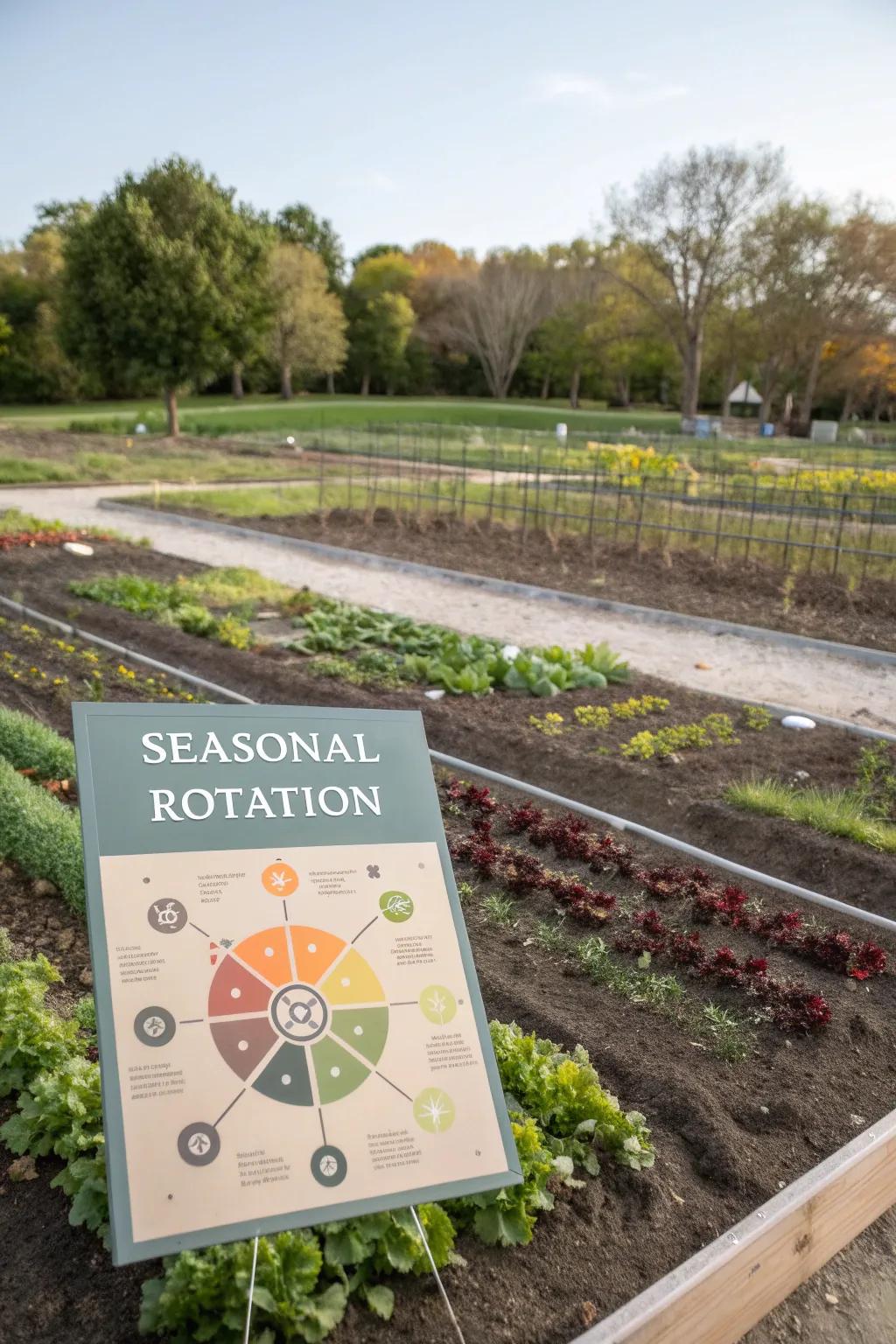 A well-planned seasonal rotation maximizing garden productivity.