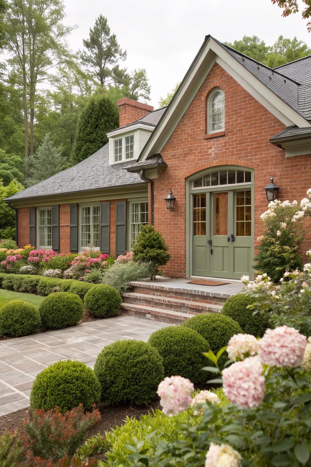 Sophisticated olive and gray for a refined touch.