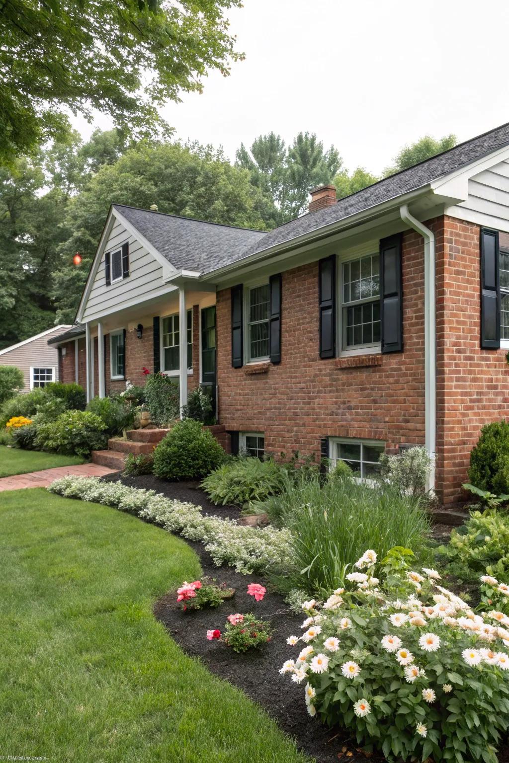 Cozy greige and black for a welcoming exterior.
