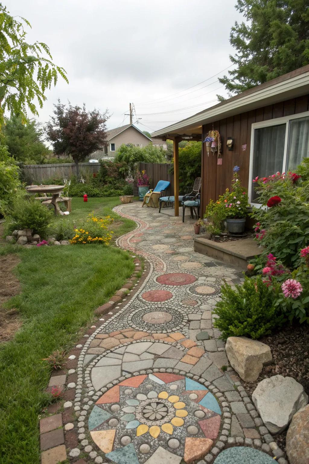 Creative pathways add art and intrigue to your backyard.