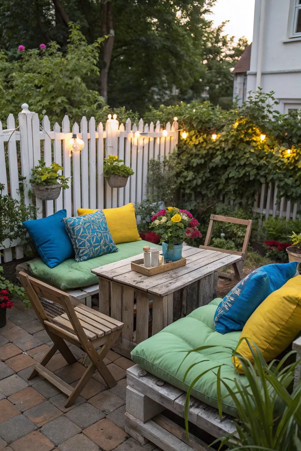 Mix and match furniture for a cozy seating area that feels inviting.