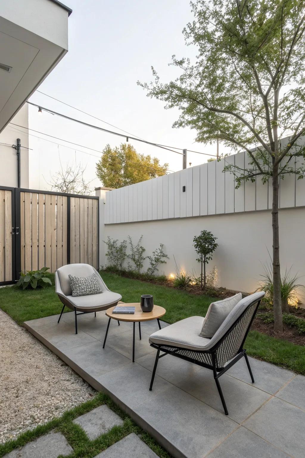 A minimalist design creates a calm, spacious feel.