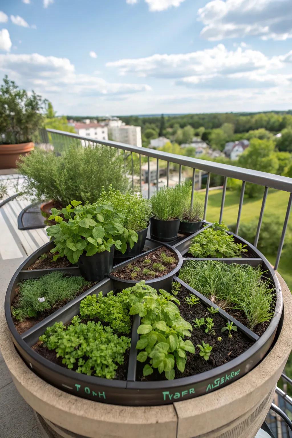 Organize your herbs by creating a unique herb wheel.