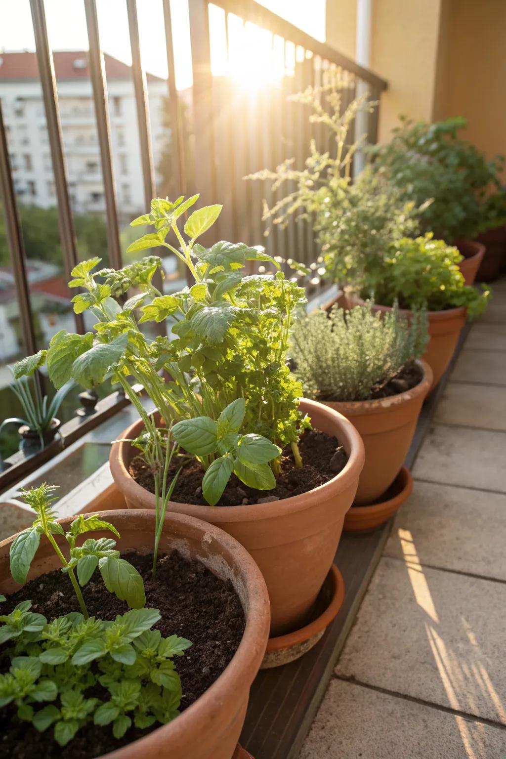 Timeless terracotta pots make a perfect home for your herbs.