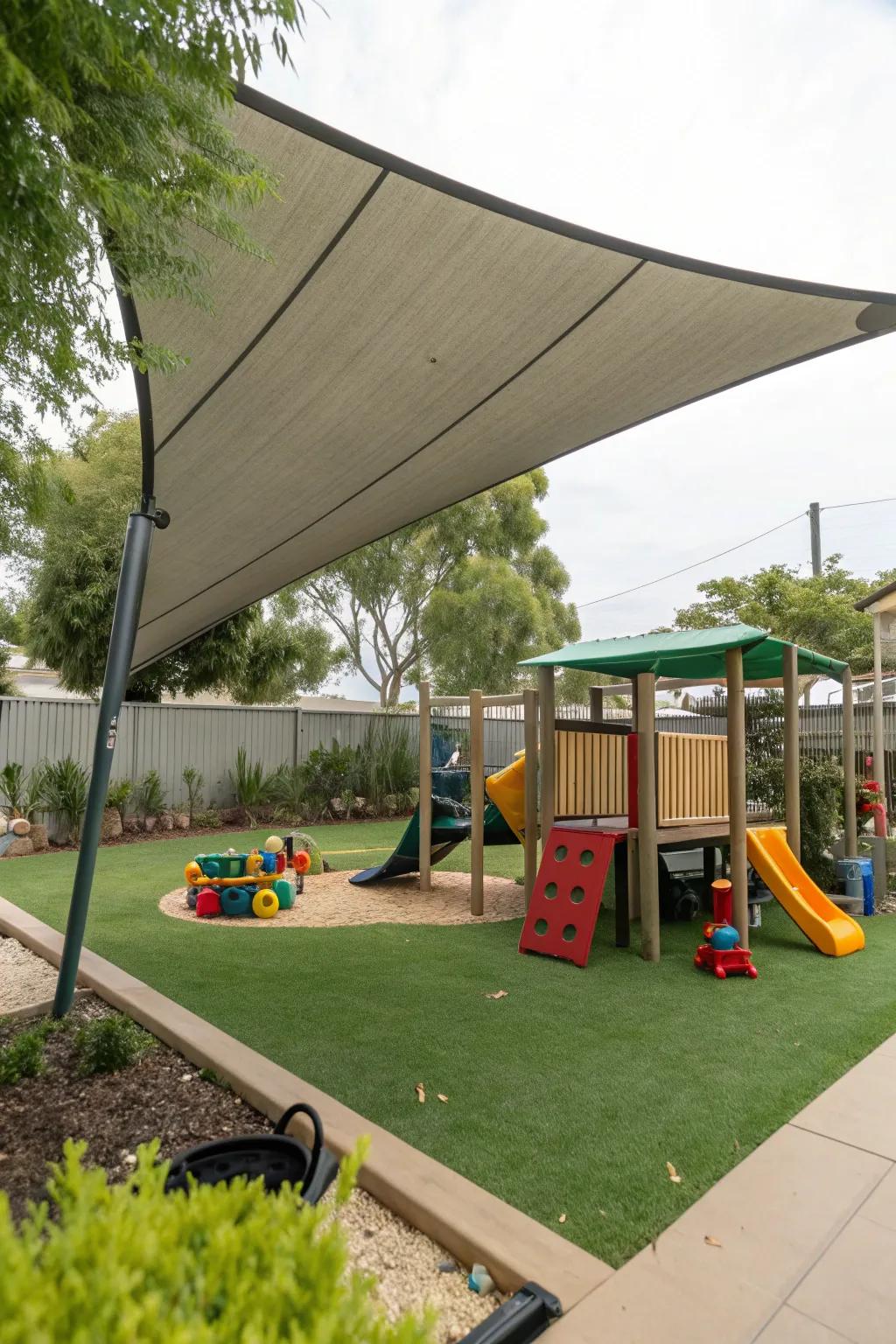 Make playtime safer and cooler with a shaded play area.