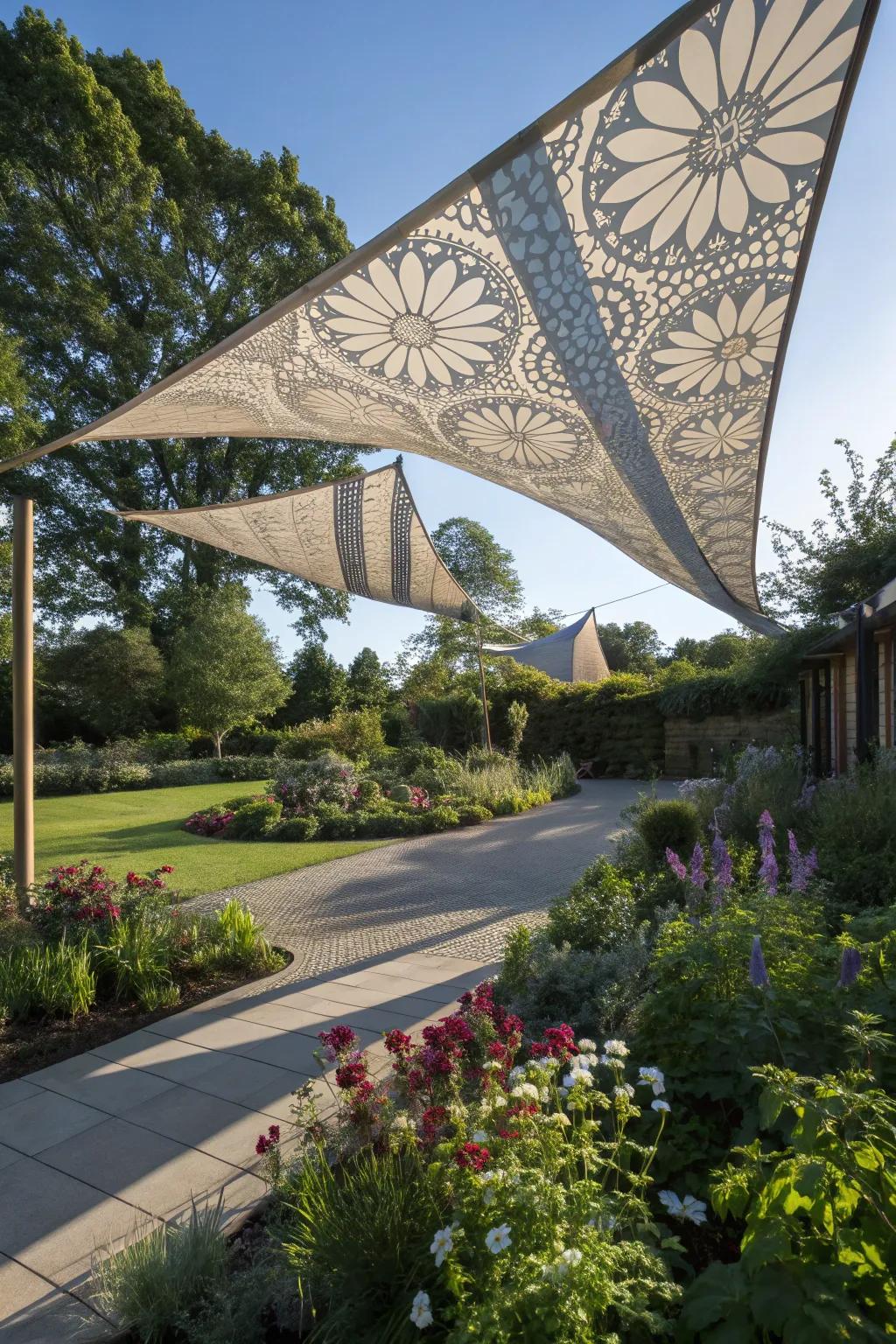 Enjoy dynamic light play with creatively positioned shade.