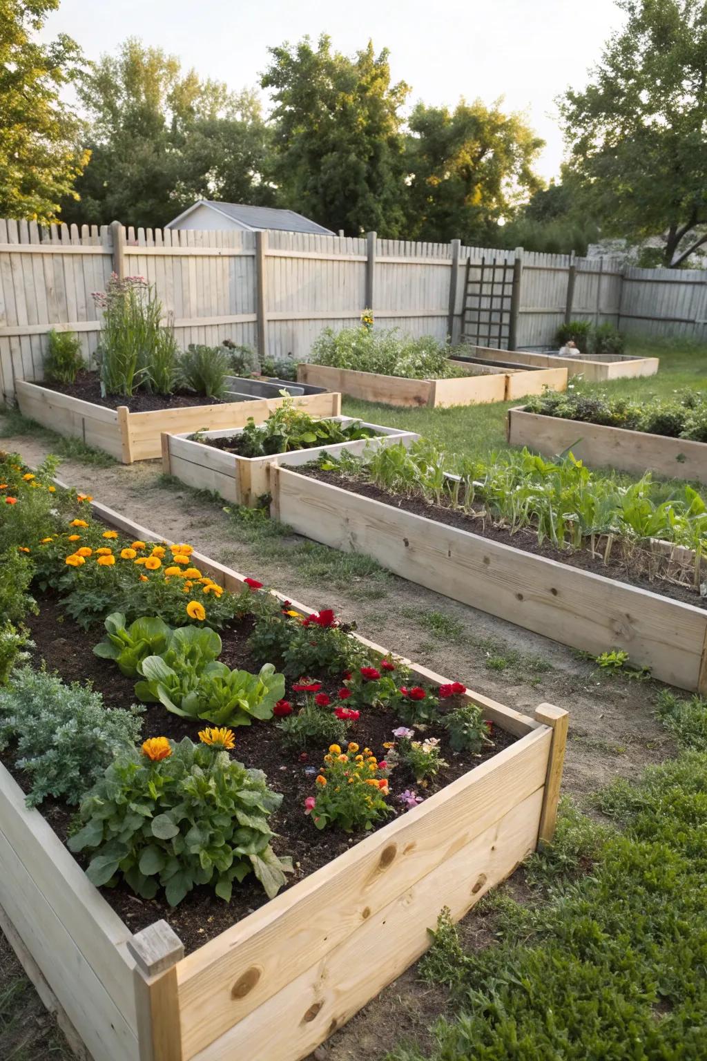 Raised beds can help organize and define your outdoor space.