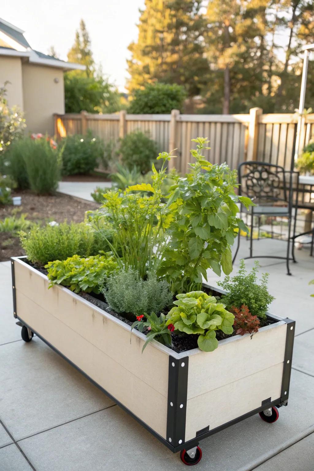 Mobile raised beds offer flexibility and adaptability in small spaces.