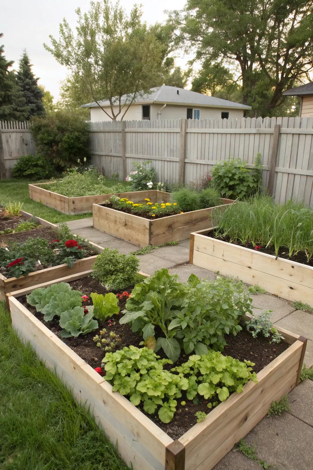 Varying bed heights add dimension and accessibility.