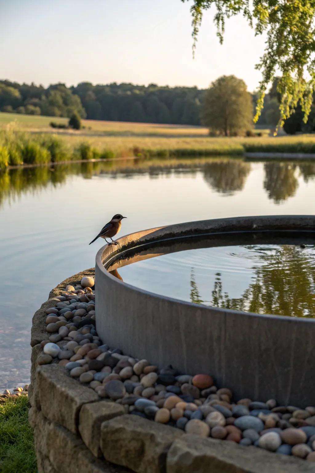 Stones and bricks offer both beauty and function to your pond.