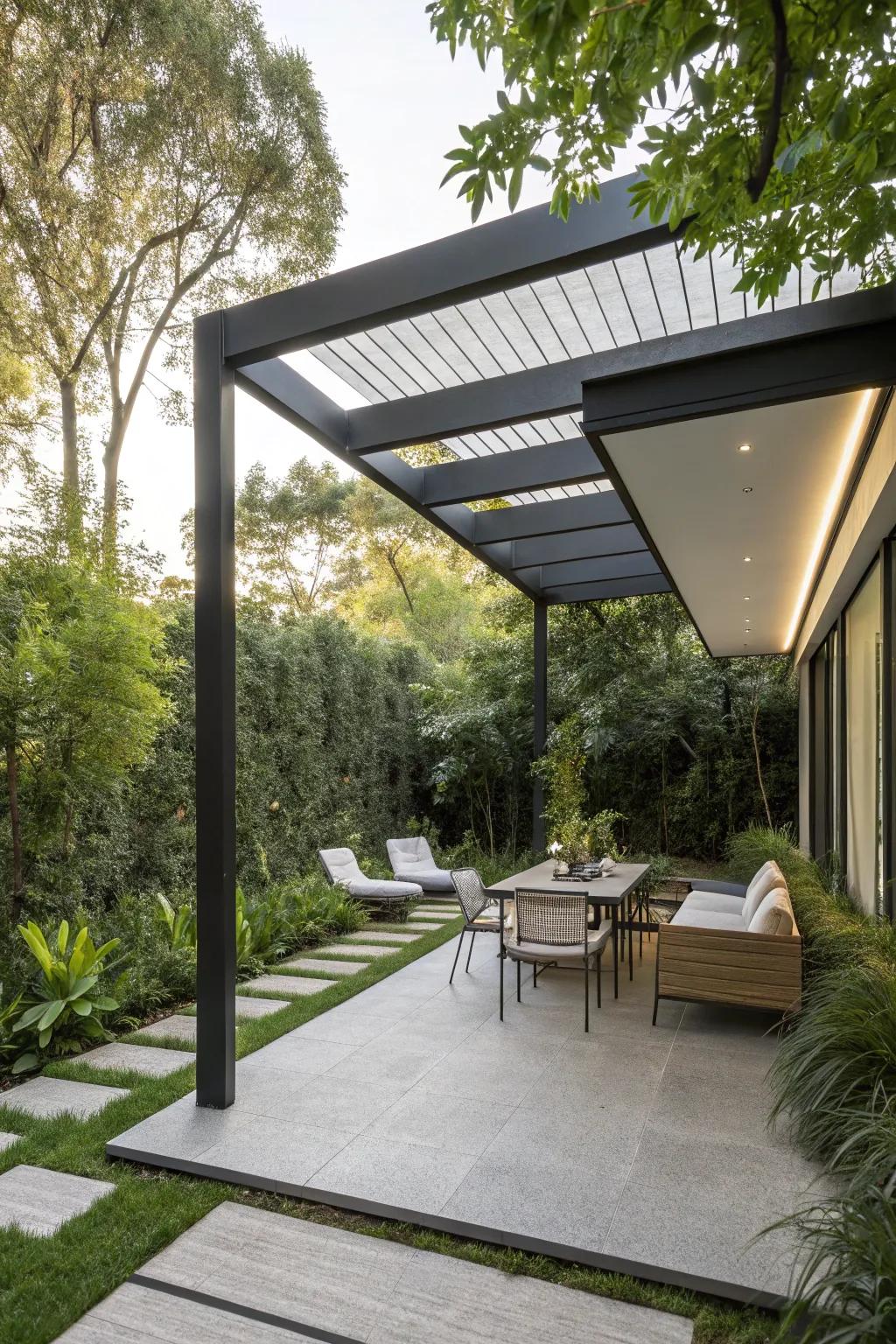 A modern minimalist pergola design.