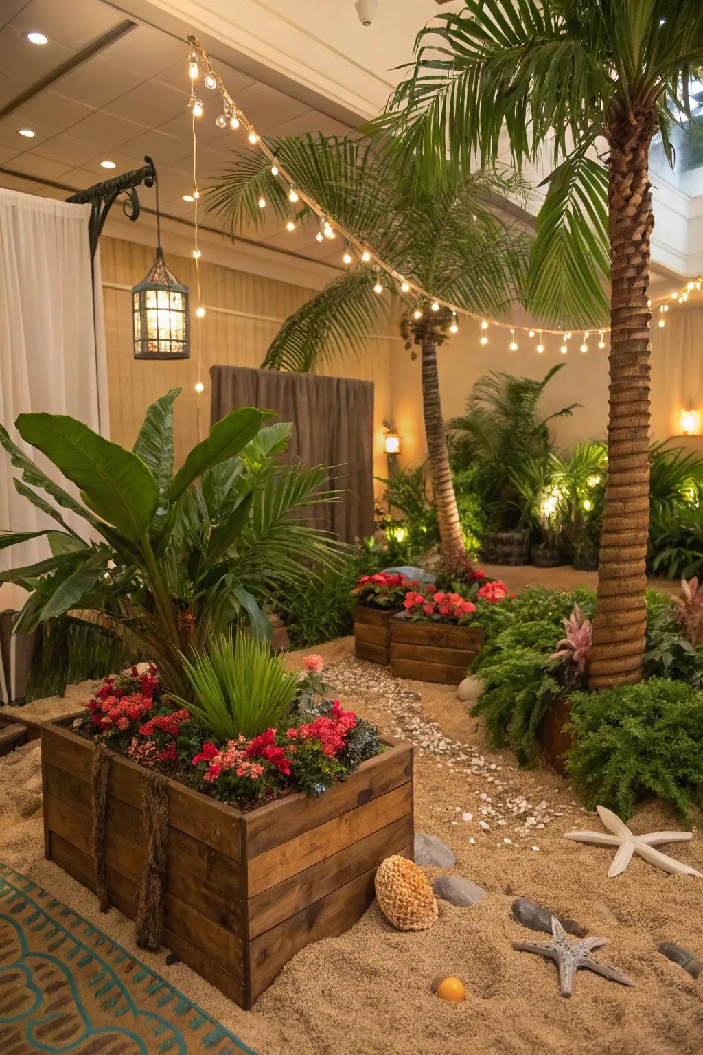 Transport yourself with themed container gardens.