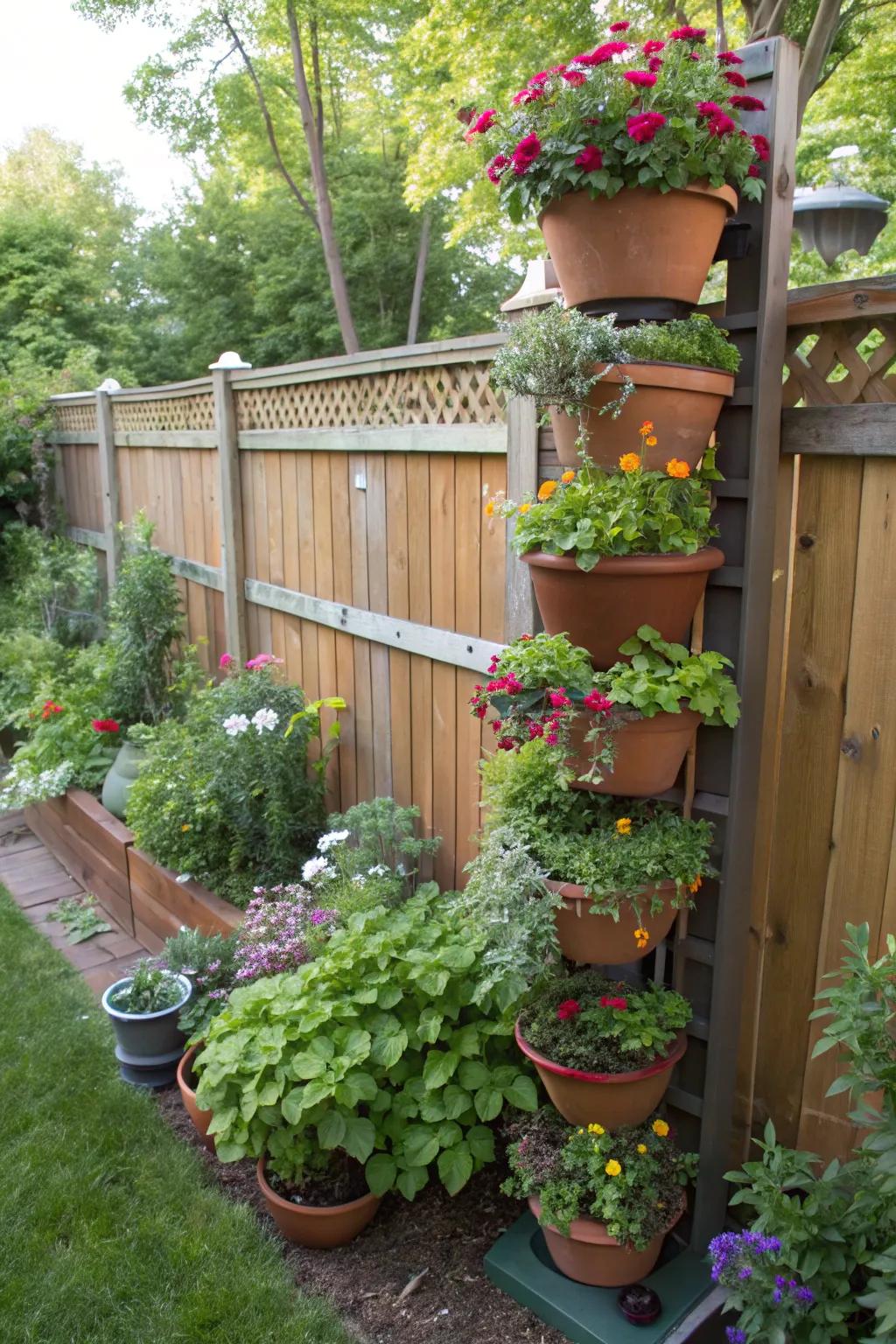 Create a vertical garden to maximize space and add height.