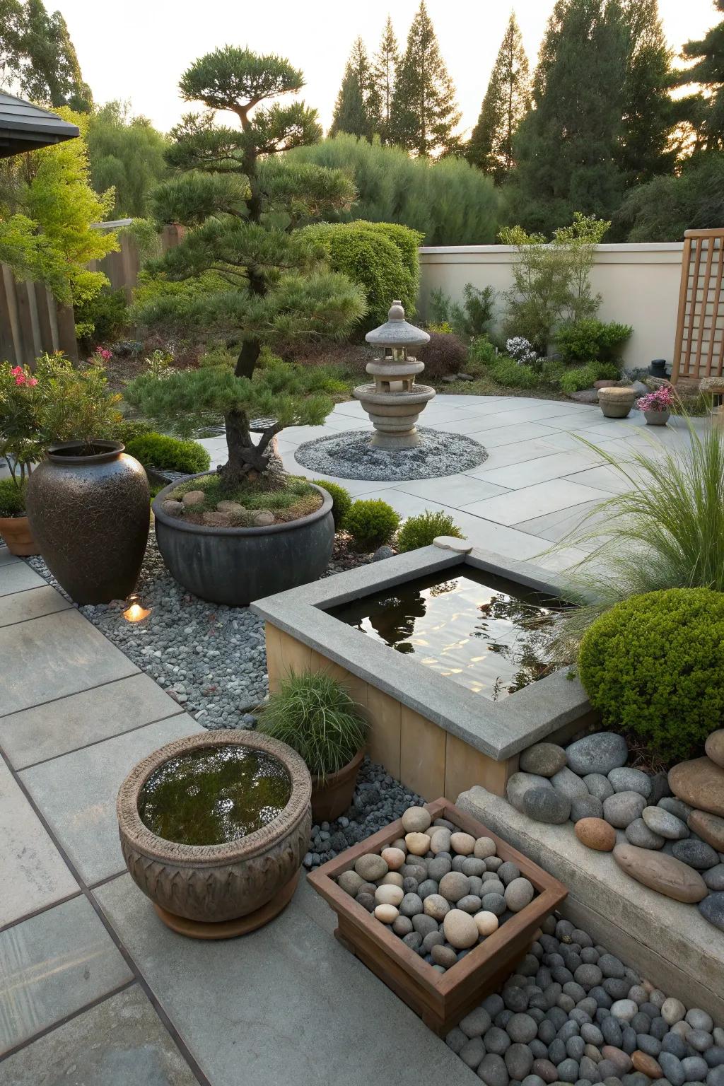 Achieve harmony with a Feng Shui-inspired garden layout.