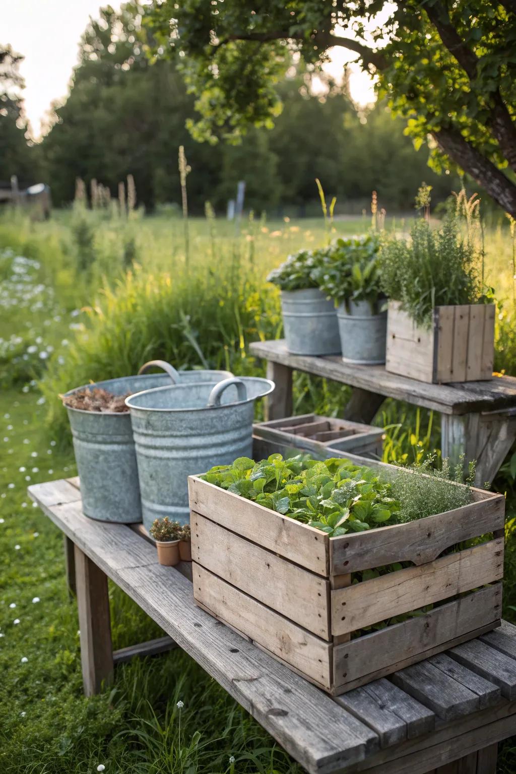 Infuse your garden with vintage charm using classic containers.