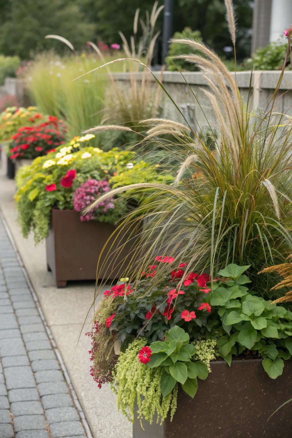 Combine textures and heights for an artistic garden look.