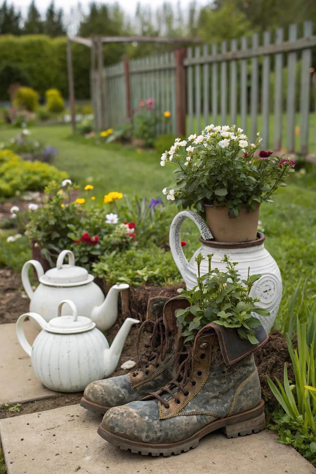 Repurpose old items for a quirky and personal touch.