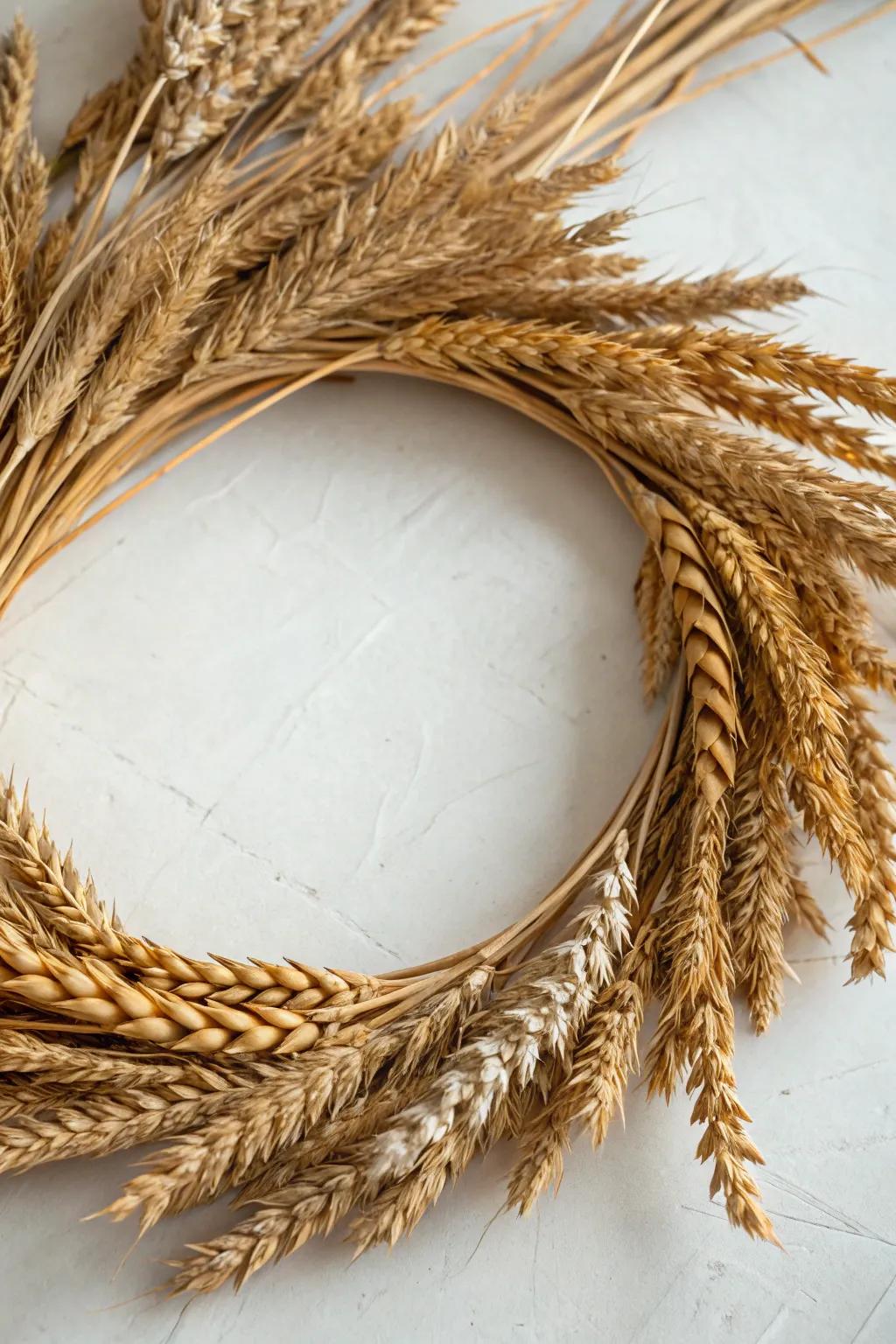 A golden wheat wreath celebrating the harvest season.