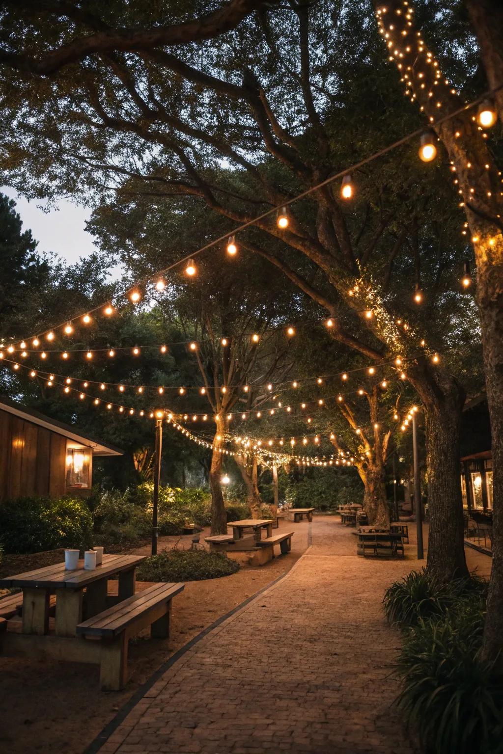 Add a touch of magic with twinkling string lights.