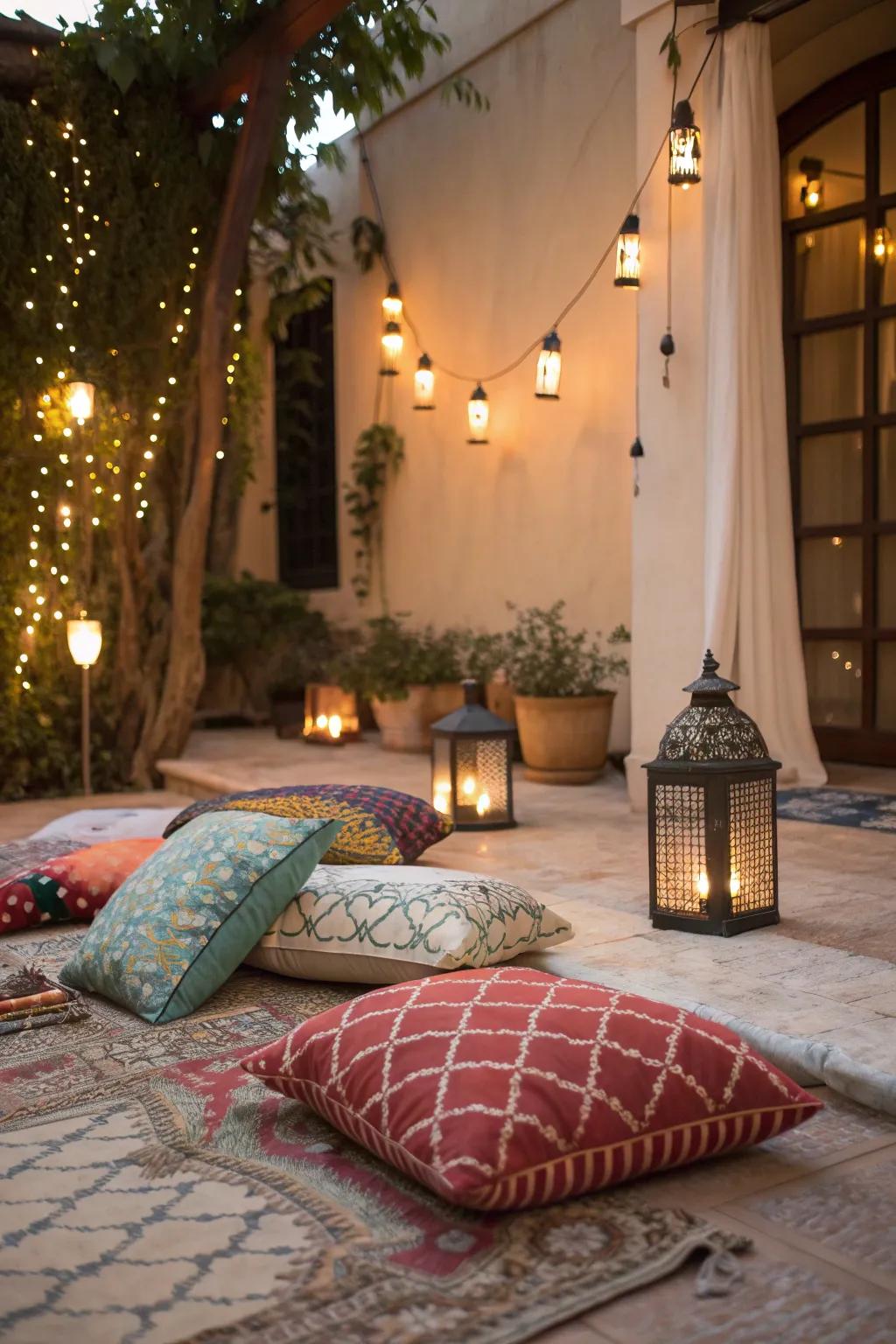 Decorative accents add personality and warmth to your outdoor space.