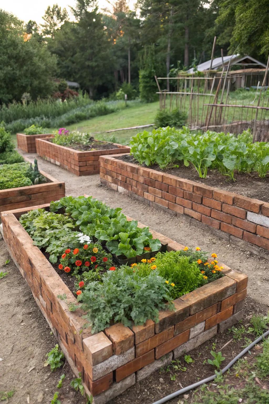 Recycled materials make sustainable and stylish raised beds.