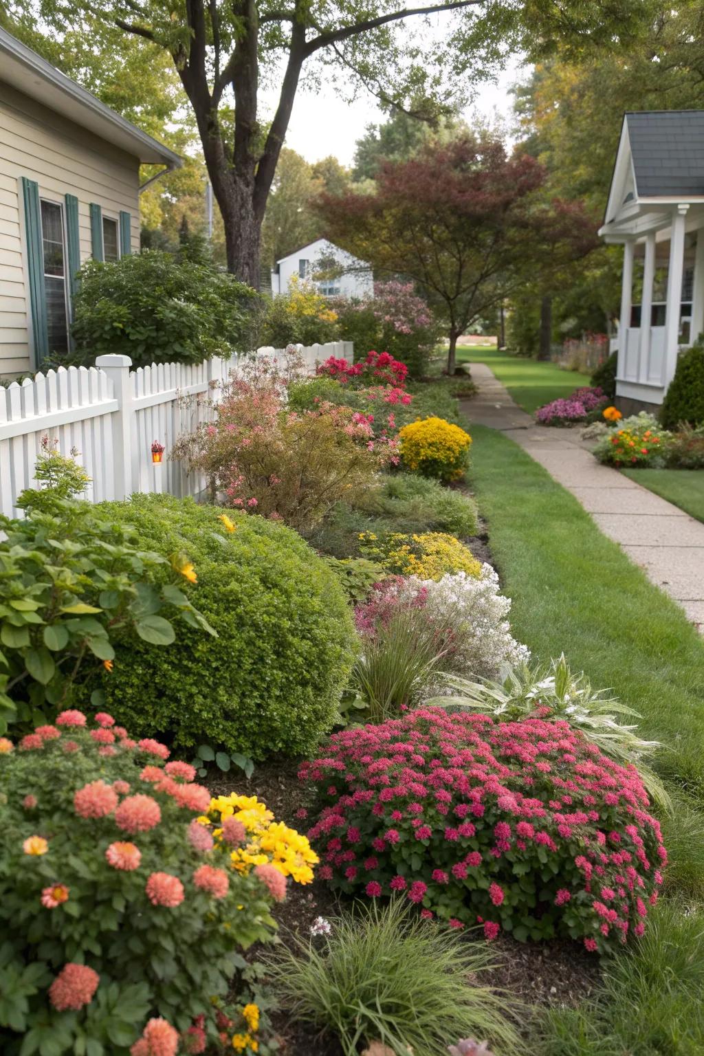 Plan for continuous color with seasonal blooms.