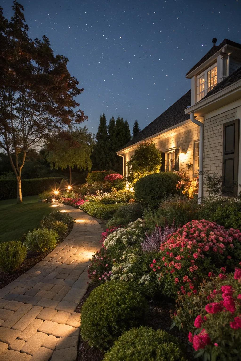Highlight your garden's features with elegant lighting.