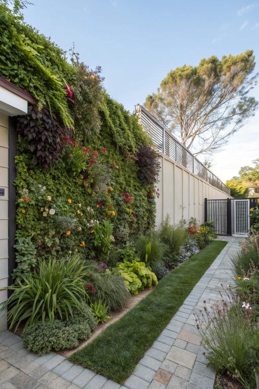 Maximize space with a vertical garden in your front yard.