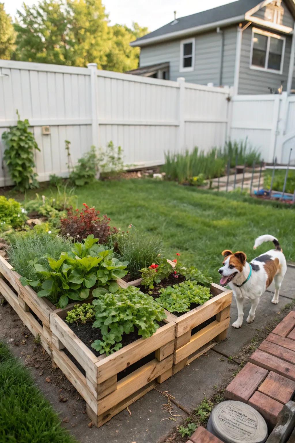 A pet-friendly garden ensuring safety and beauty.