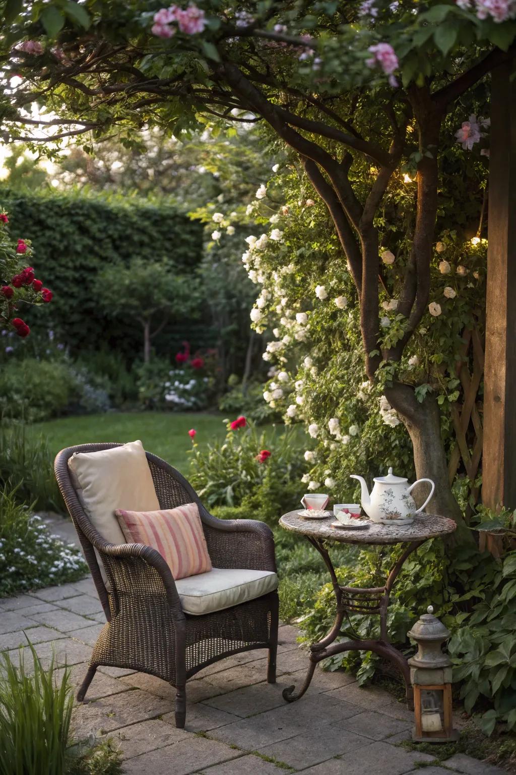 A cozy corner is a perfect spot for relaxation in your garden.