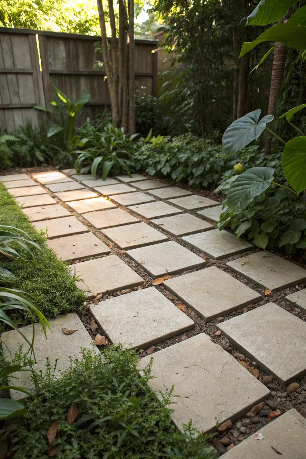 Achieve a classic look with simple geometric paver patterns.