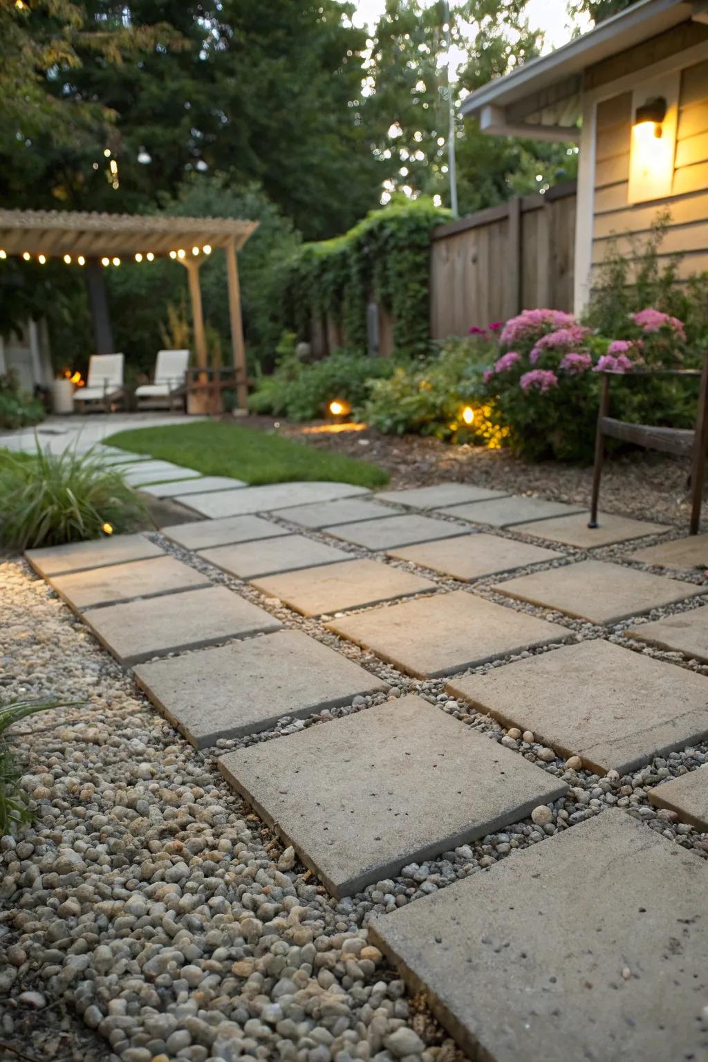 Gravel fillers add texture and charm to your patio design.