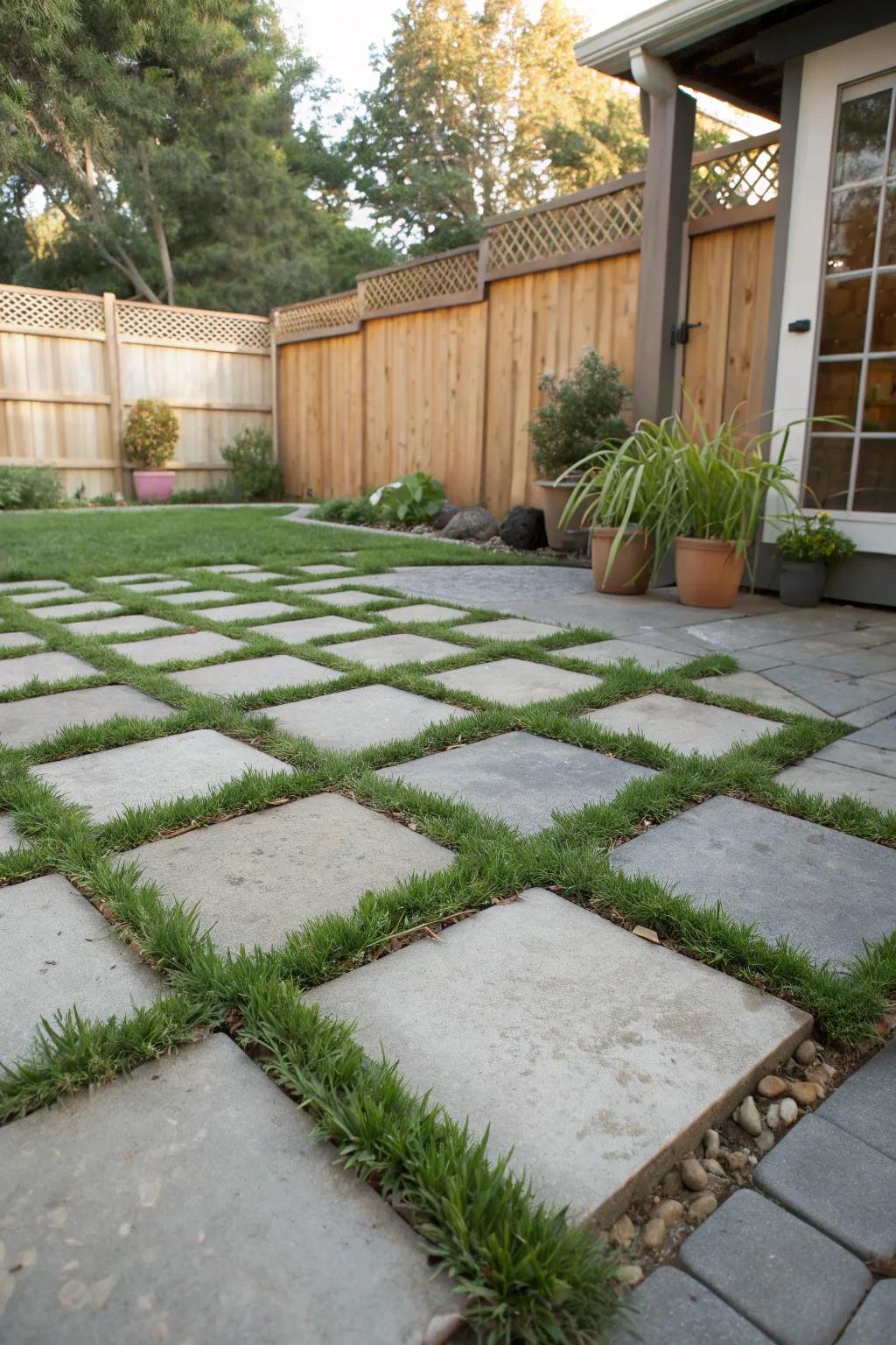 Grass and paver combos bring nature to your doorstep.