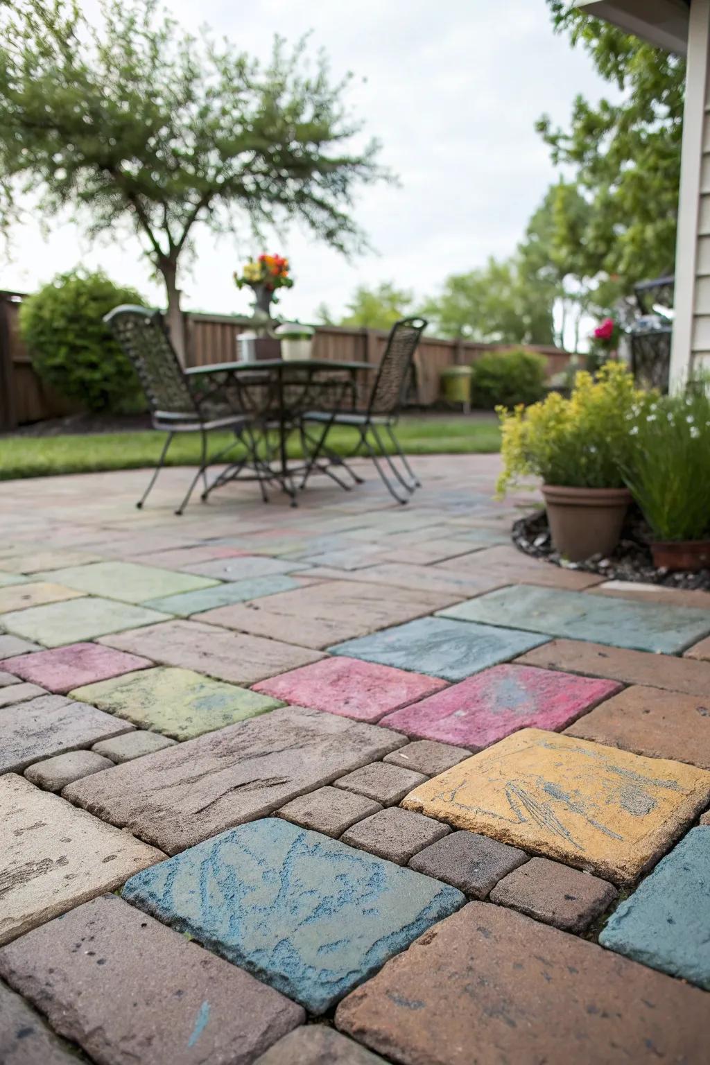 Concrete stains add vibrant color to your patio.