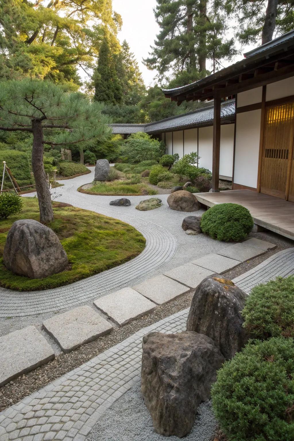 Zen gardens provide a serene escape.