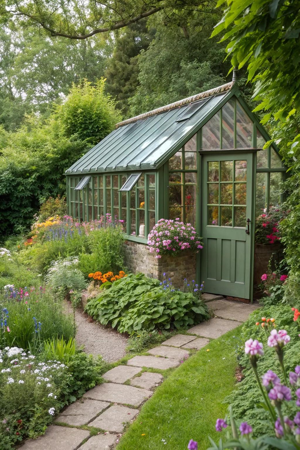 A garden greenhouse shed, ideal for nurturing your green thumb.