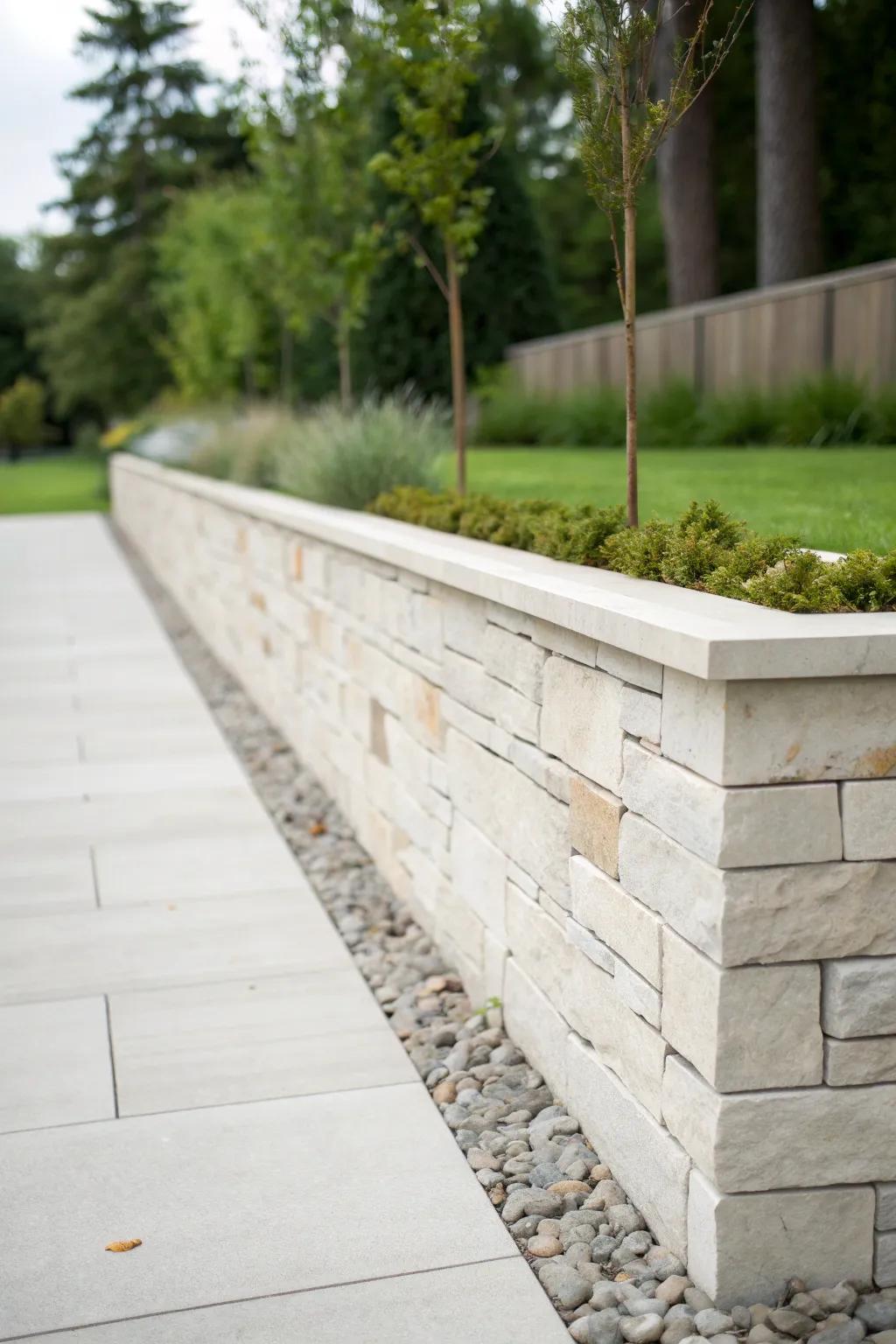 A minimalist garden wall offering a sleek, modern touch.