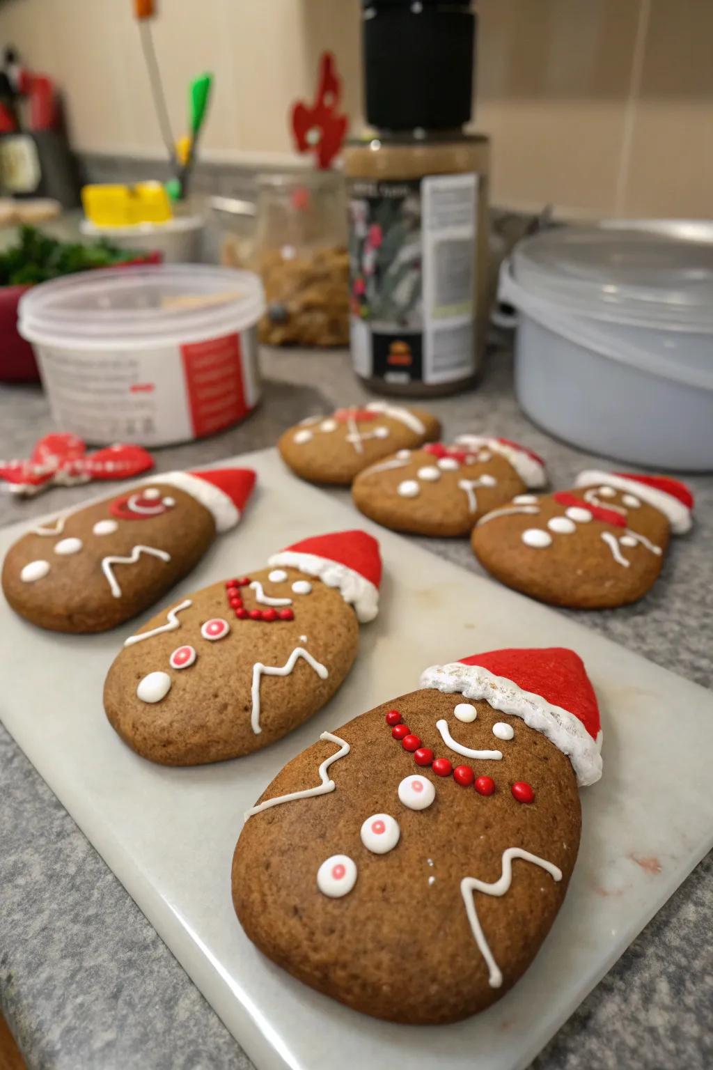 Gingerbread man rocks bring festive sweetness to the kitchen.