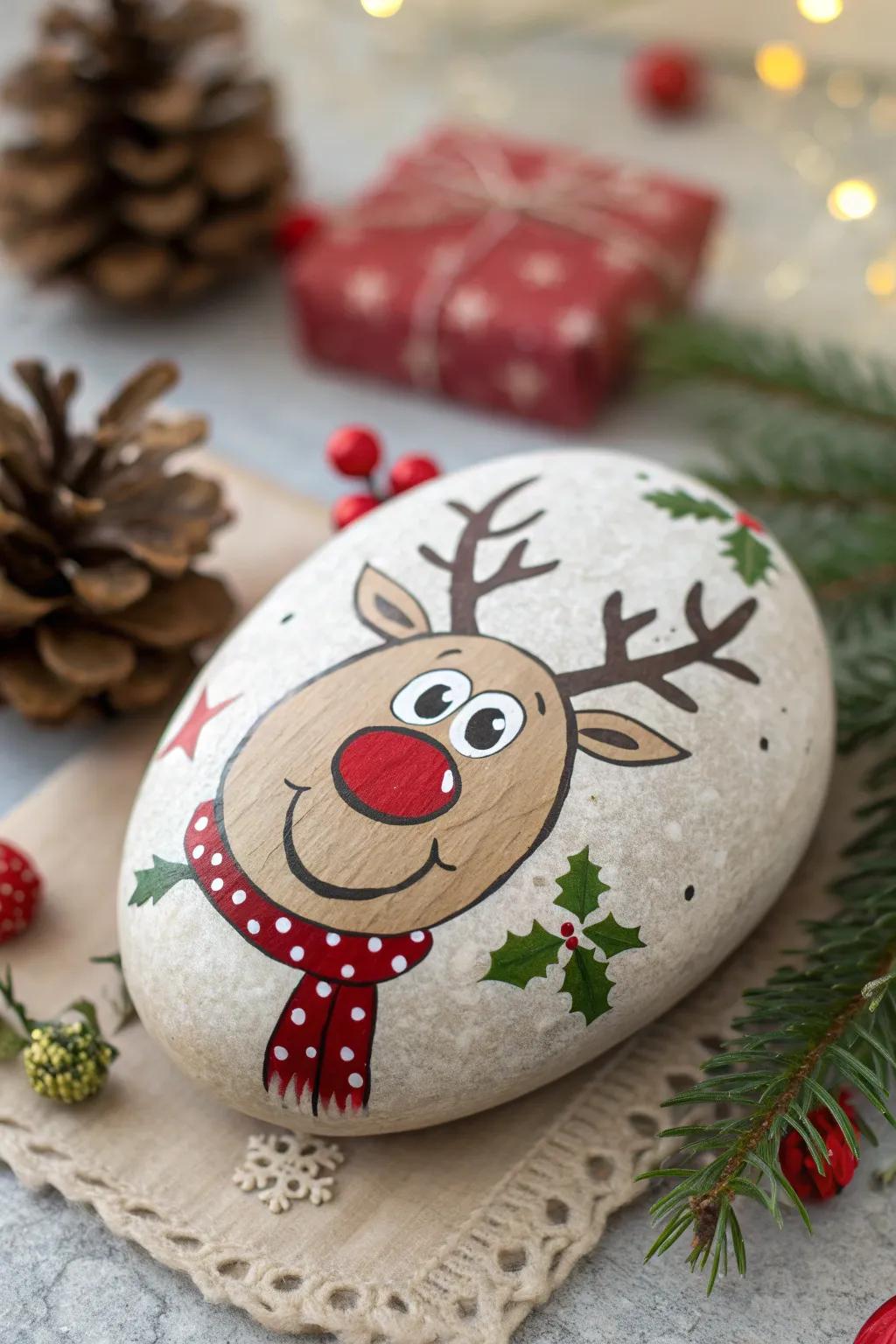 Rudolph adds a playful touch to the holiday table settings.