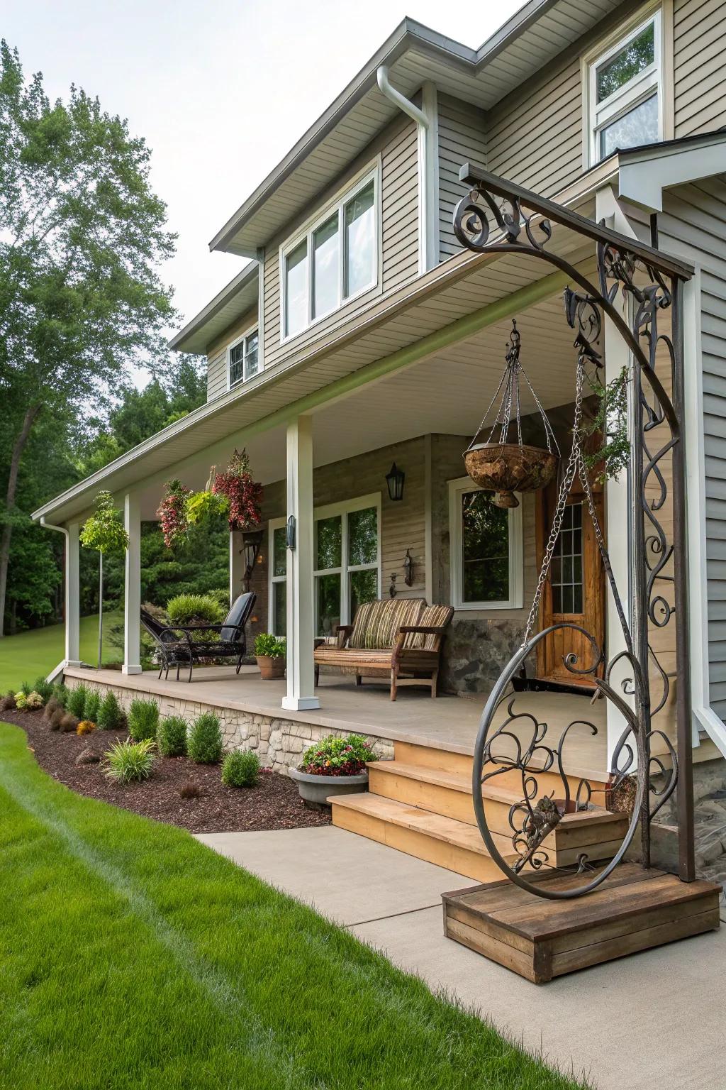 Add artistic flair to your porch with unique elements.