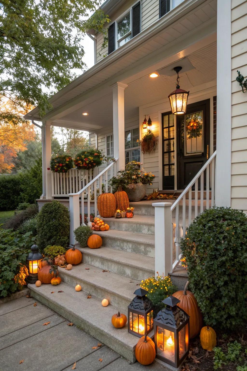 Keep your porch lively with seasonal decorations.