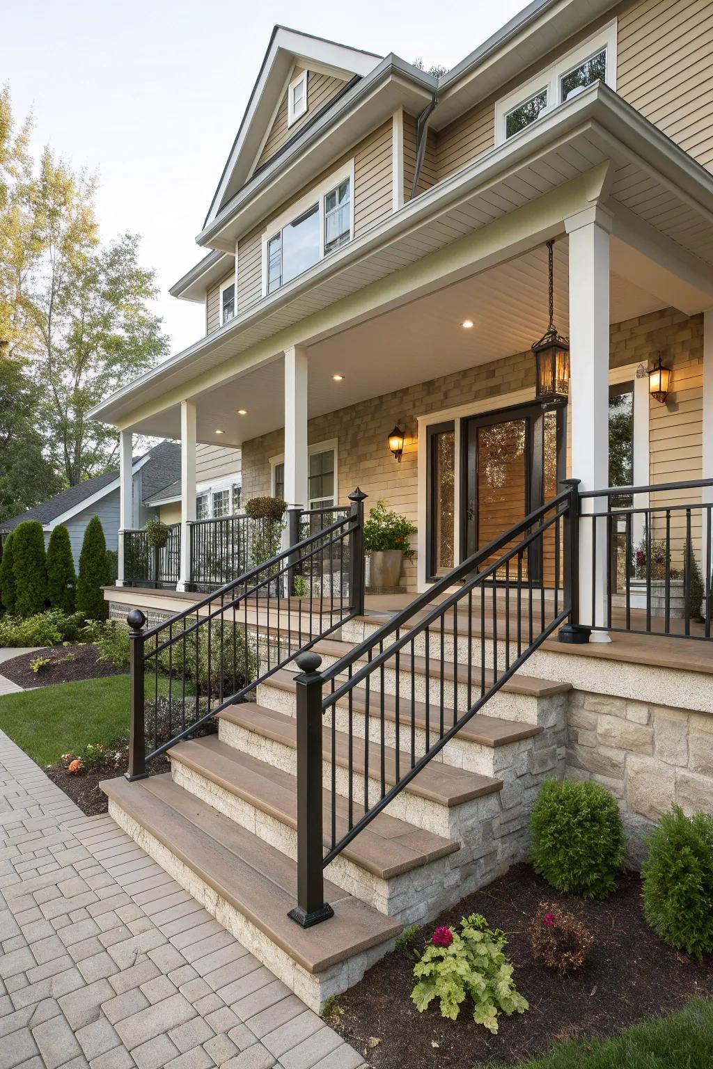 Enhance your porch with elegant railing designs.