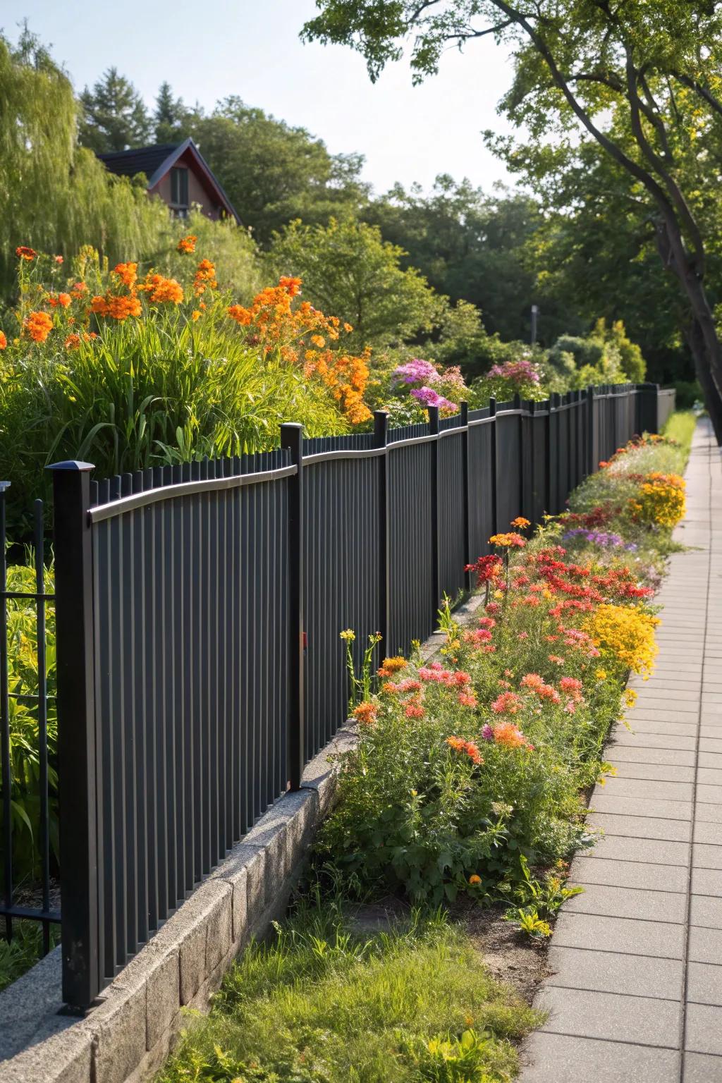 Create a bold statement with contrasting colors in your fence design.