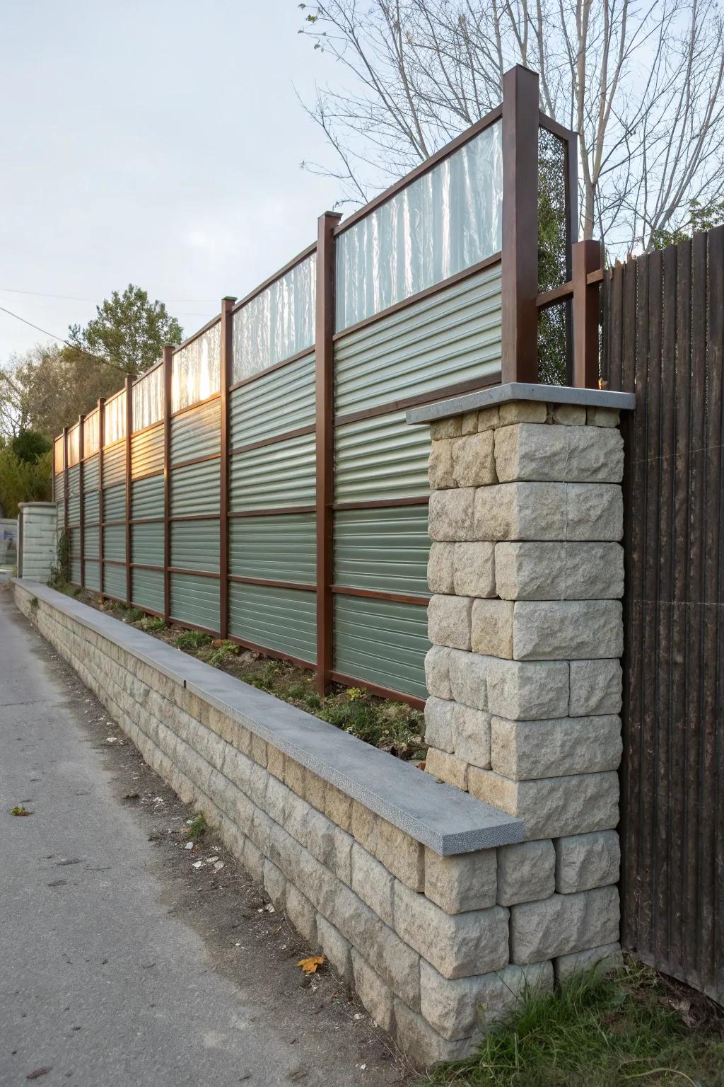 Play with textures for a visually captivating fence design.