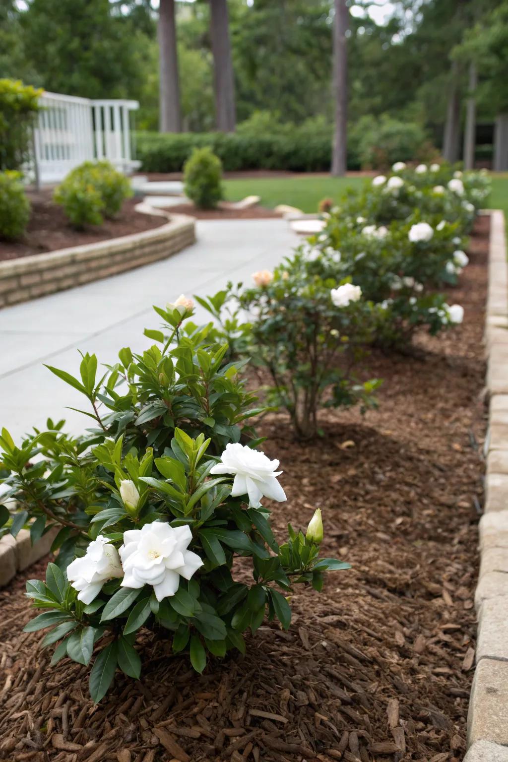 Mulched beds offer a tidy garden presentation.