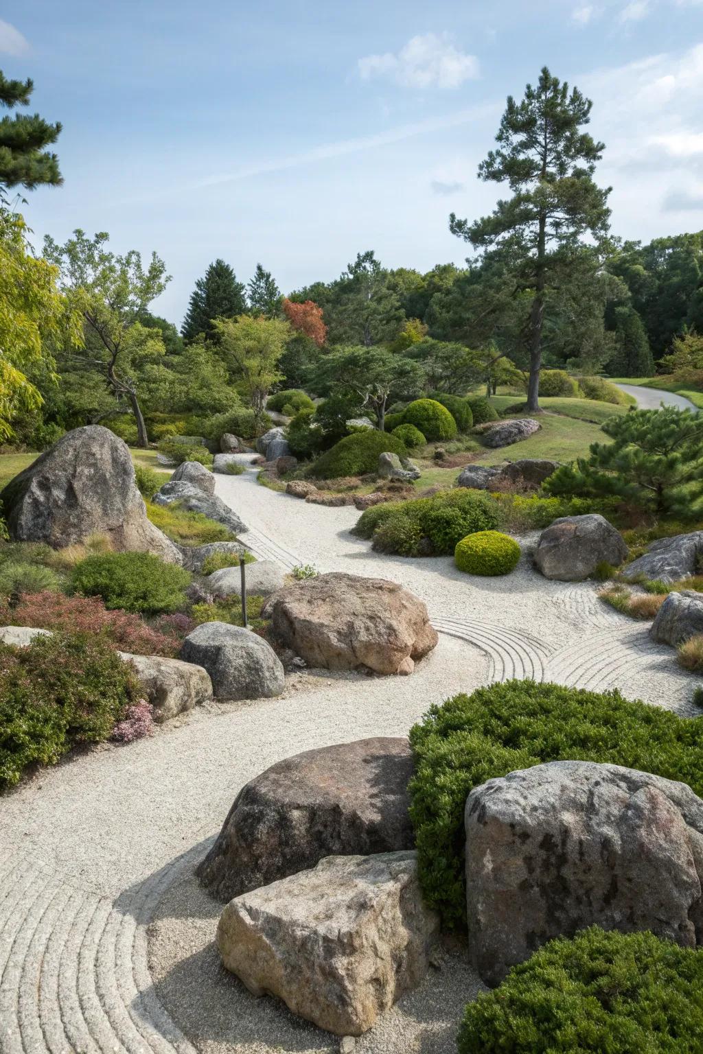A rock garden perfectly positioned to capture breathtaking views.