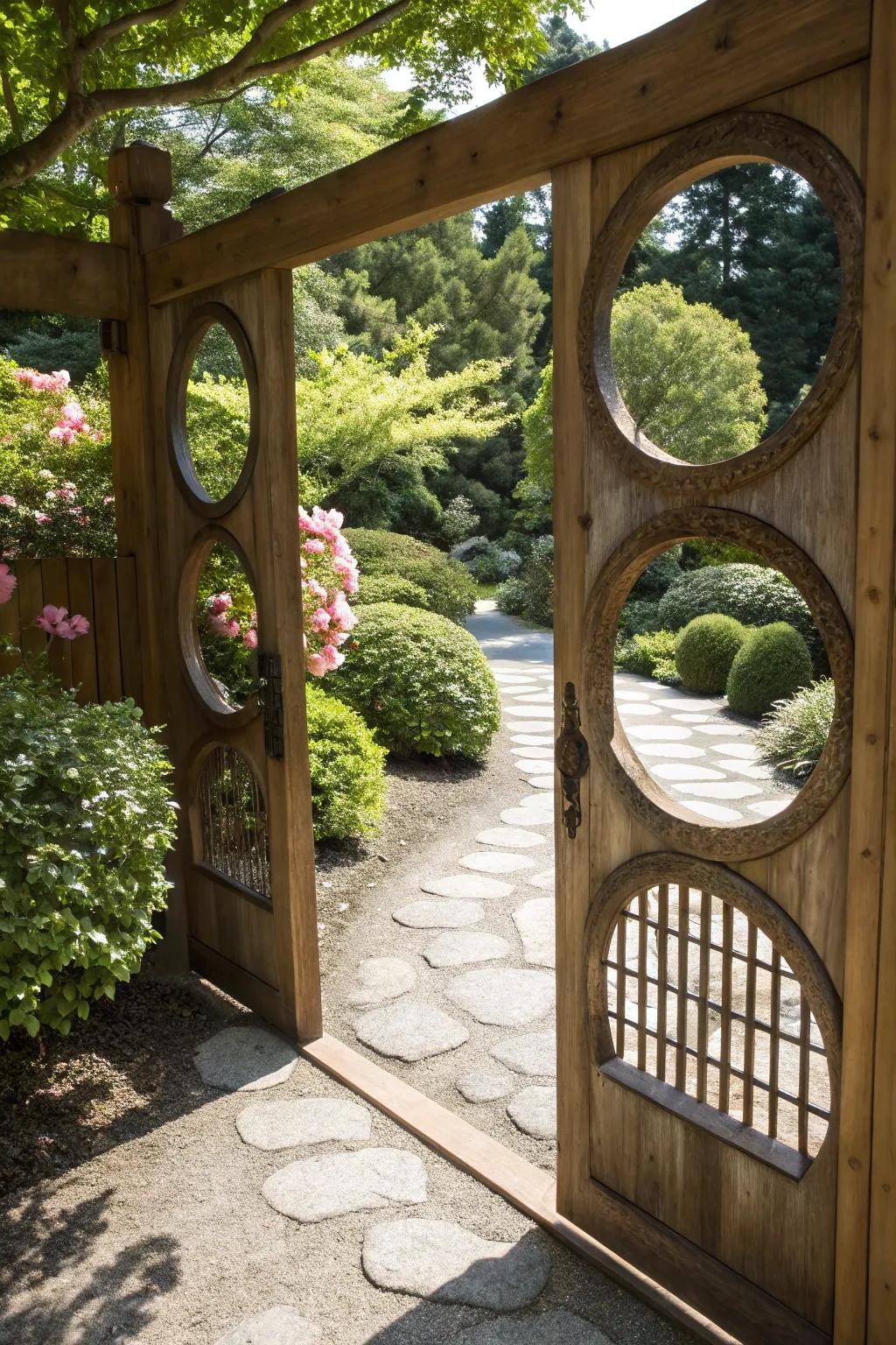 Circular cutouts add a playful and whimsical touch to your gate.
